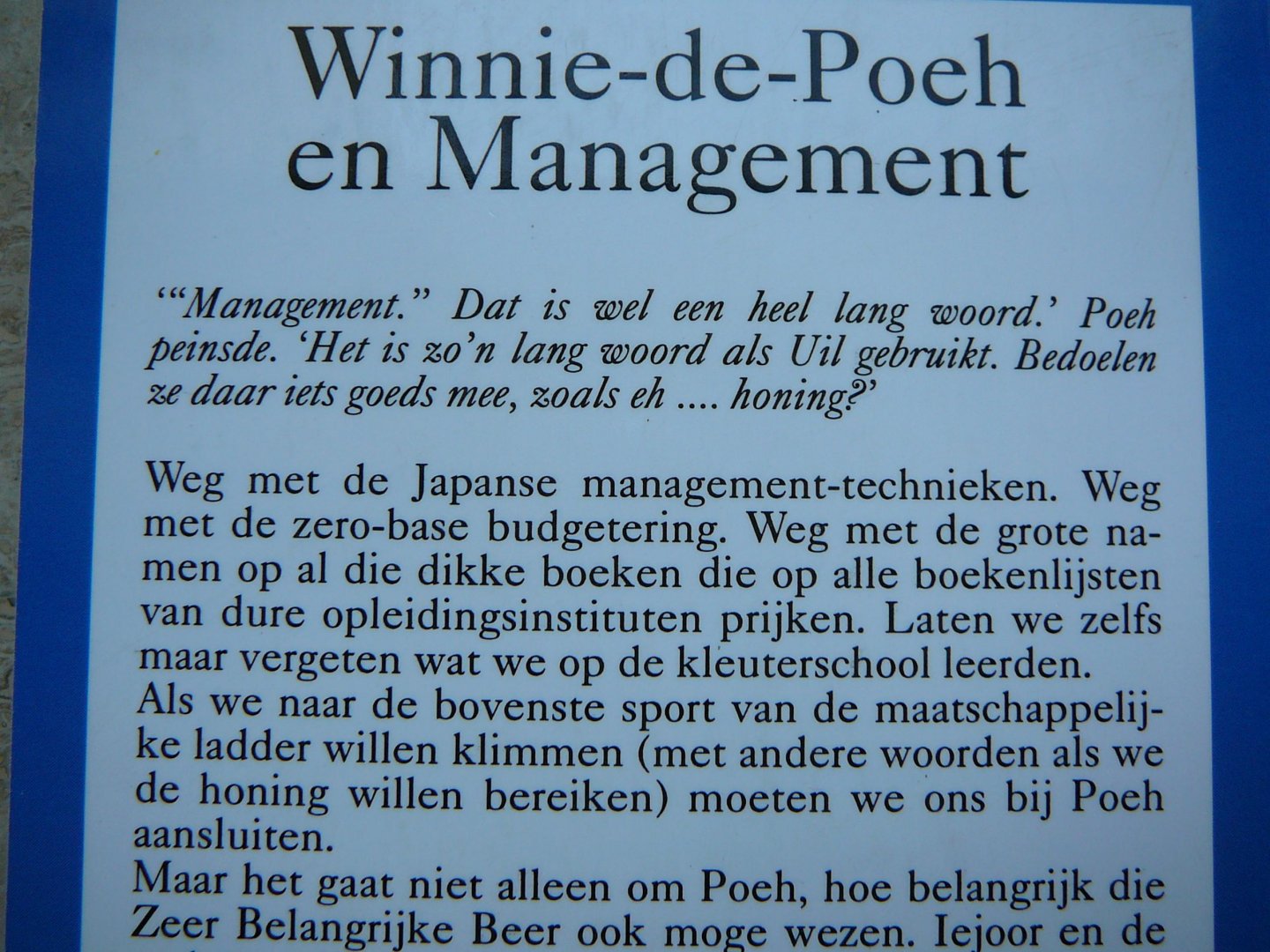 Allen, R.E. - Winnie-de-Poeh en management