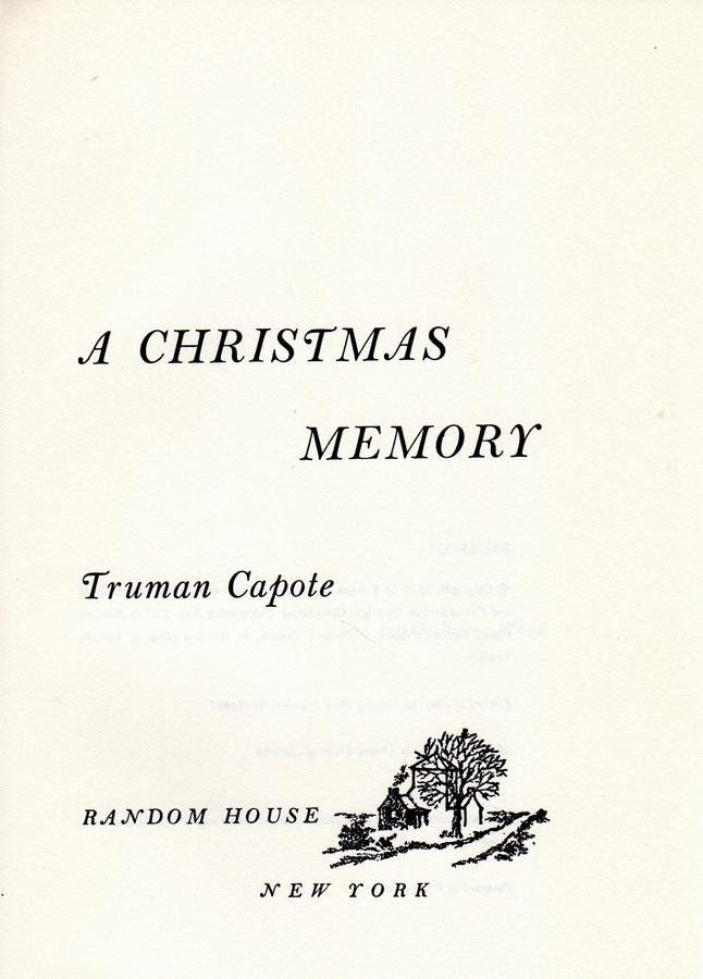 Capote, Truman - A Christmas Memory