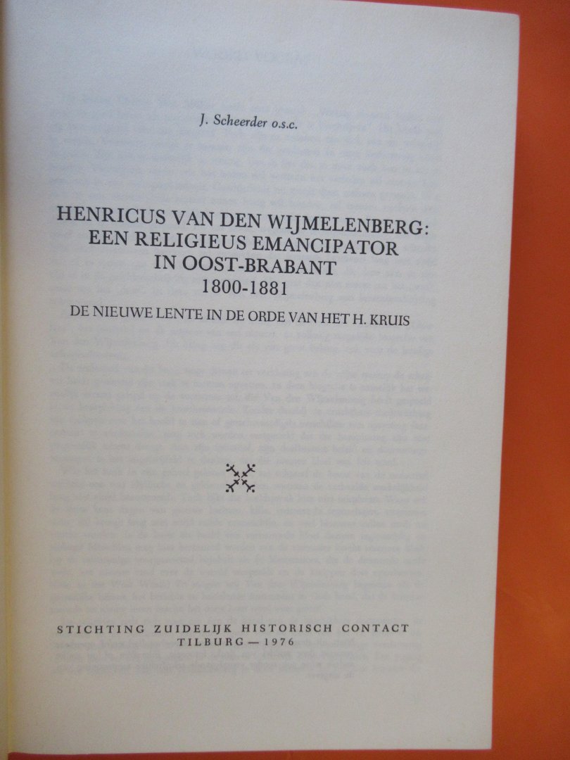 Scheerder J. - Bijdragen Geschiedenis Zuiden van Nederland:  Henricus van den Wijmelenberg 1800-1881