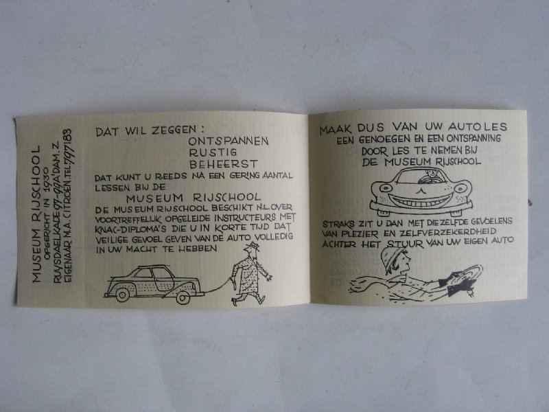 Folder - Museum rijschool Amsterdam