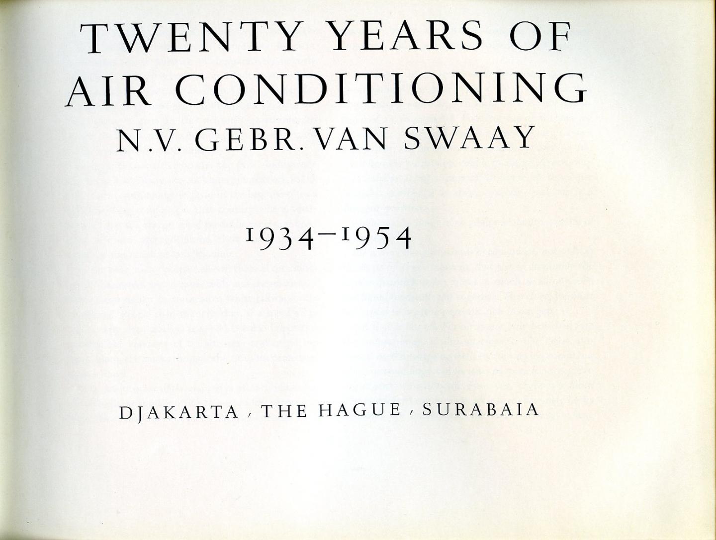  - twenty years of air condtioning gebr. Swaay