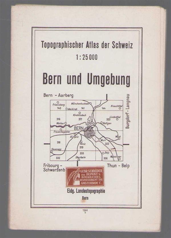 Switzerland. - Topographischer Atlas der Schweiz 1:25 000 Bern und Umgebung.