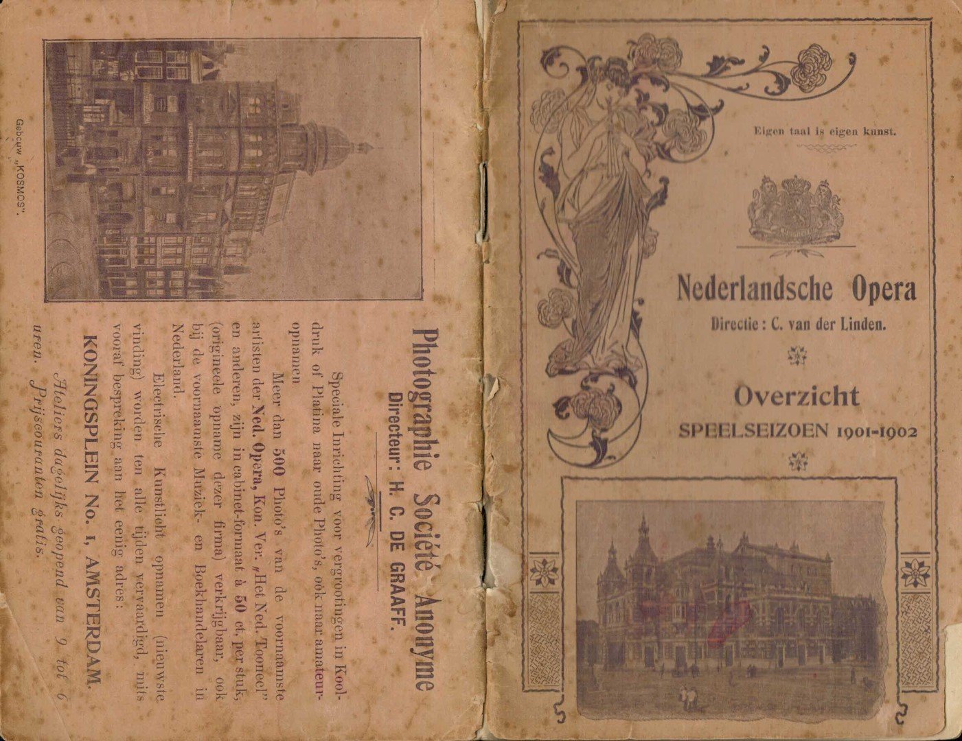 Linden, C. van (directie) - Nederlandsche Opera overzicht speelseizoen 1901-1902