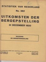 CBS - Statistiek van Nederland Uitkomsten der Beroepstelling 31 December 1920 (2 delen)