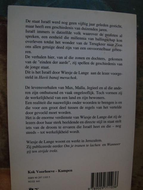 Lange, Wiesje de - Breng mijn zonen van verre. Havii banaj merachok