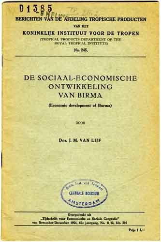 Lijf, J. M. van - De sociaal-economische ontwikkeling van Birma