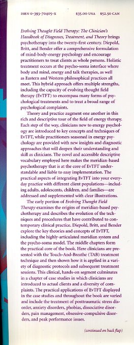 Diepold, John H., Sheila Sidney & Victoria Britt - Evolving Thought Field Therapy. The Clinician's Handbook of Diagnosis, Treatment and Theory