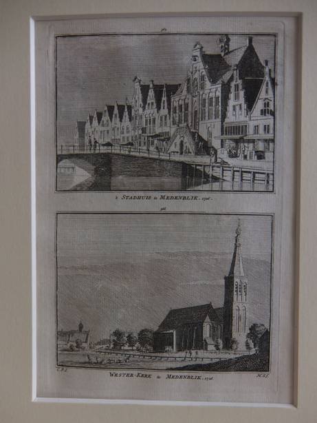 Medemblik. - 't Stadhuis te Medenblik, 1726/ Wester-Kerk te Medenblik, 1726.