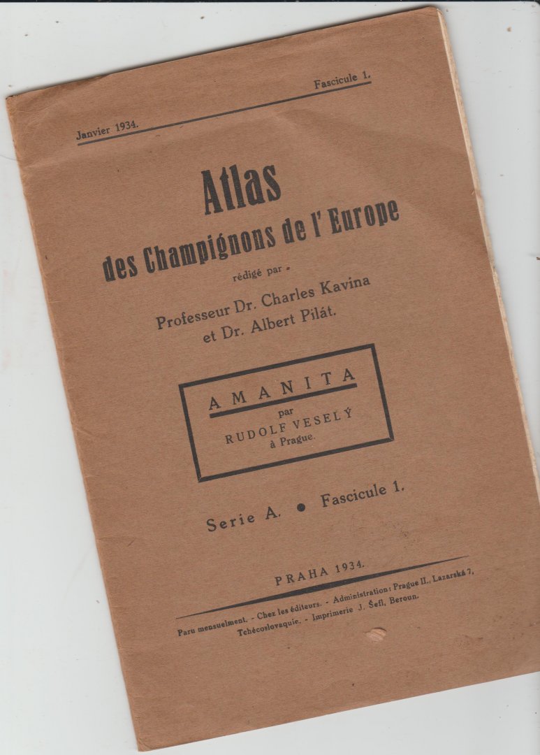 Pilat Albert Dr., Vesely Rudolf - Atlas des Champignons de l'Europe Tome 1 AMANITA