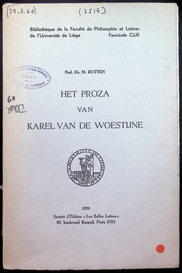 M. Rutten - Het proza van Karel van de Woestijne
