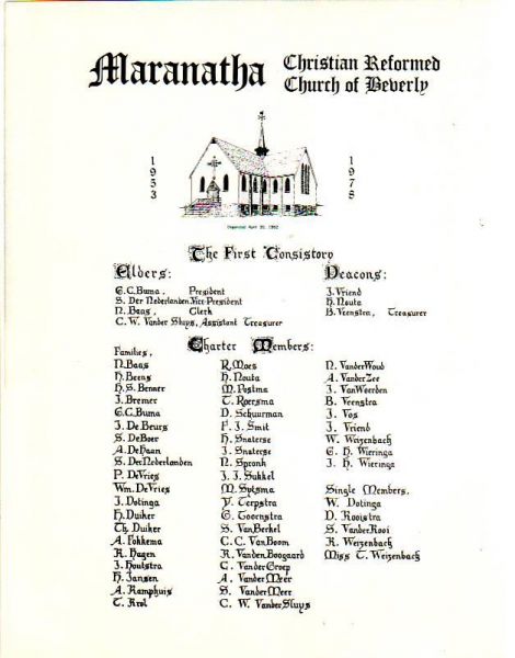Buma G.C. en veel anderen - MARANATHA; Christia Reformde Church of Beverly