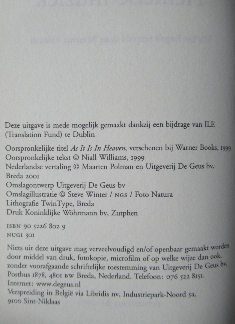 Williams, Niall - Hemelse muziek - Een beter leven