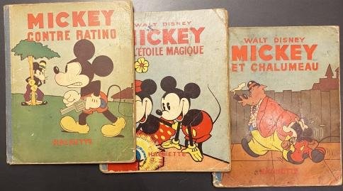 DISNEY, Walt - Mickey contre Ratino. & Mickey et l'Étoile Magique. & Mickey et Chalumeau. Albums Mickey No. 3, 12 & 19.
