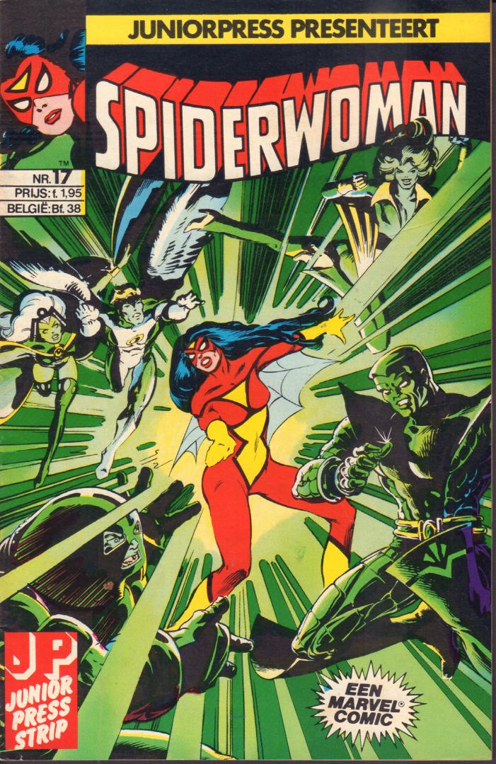 Junior Press - Spiderwoman # 17, De Mysterieuze Spiderwoman, geniete softcover, zeer goede staat
