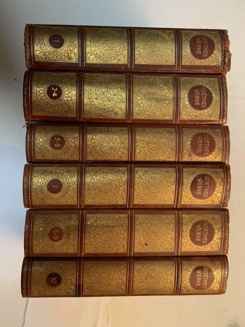 GOETHE, J.W. VON, - Goethes Werke in Zehn Teilen. Auf Grund Der Hempelschen Ausgabe Neu Herausgegeben Mit Einleitungen Und Anmerkungen Versehen Von Carl Alt. In Verbindung Mit Robert Riemann Und Eduard Scheidemantel. - Aus Der Reihe: Bongs Goldene Klassiker-Bibli...