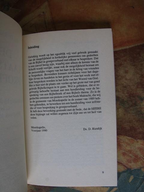 Rietdijk, Ds. D. - De laatste profeet - Handleiding bij de bespreking van het bijbelboek Maleachi