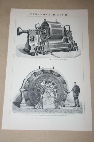  - 2 oude prenten - Dynamomachines - circa 1900