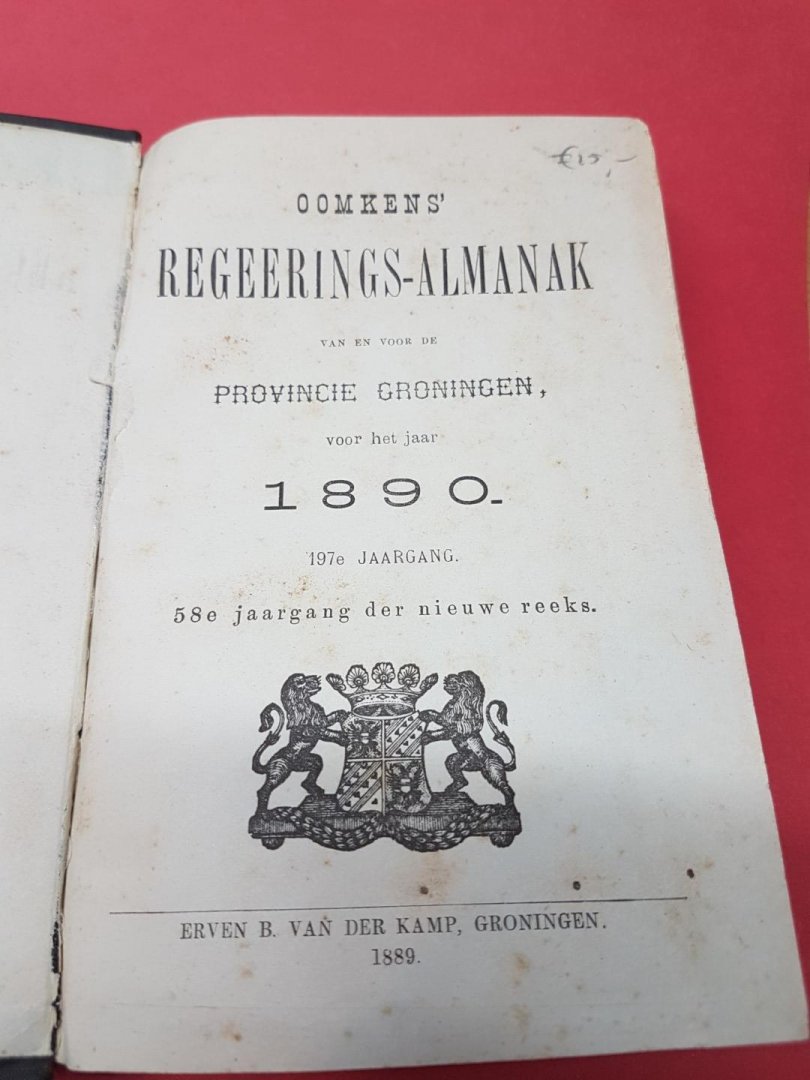  - Groninger Regeerings Almanak 1890