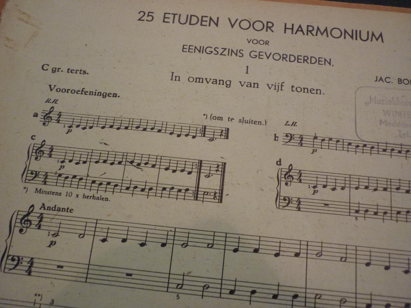 Bonset; Jac. - 25 Etuden voor Harmonium voor gevorderden; Opus 197