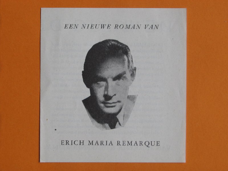 Boekfolder - Erich Maria Remarque