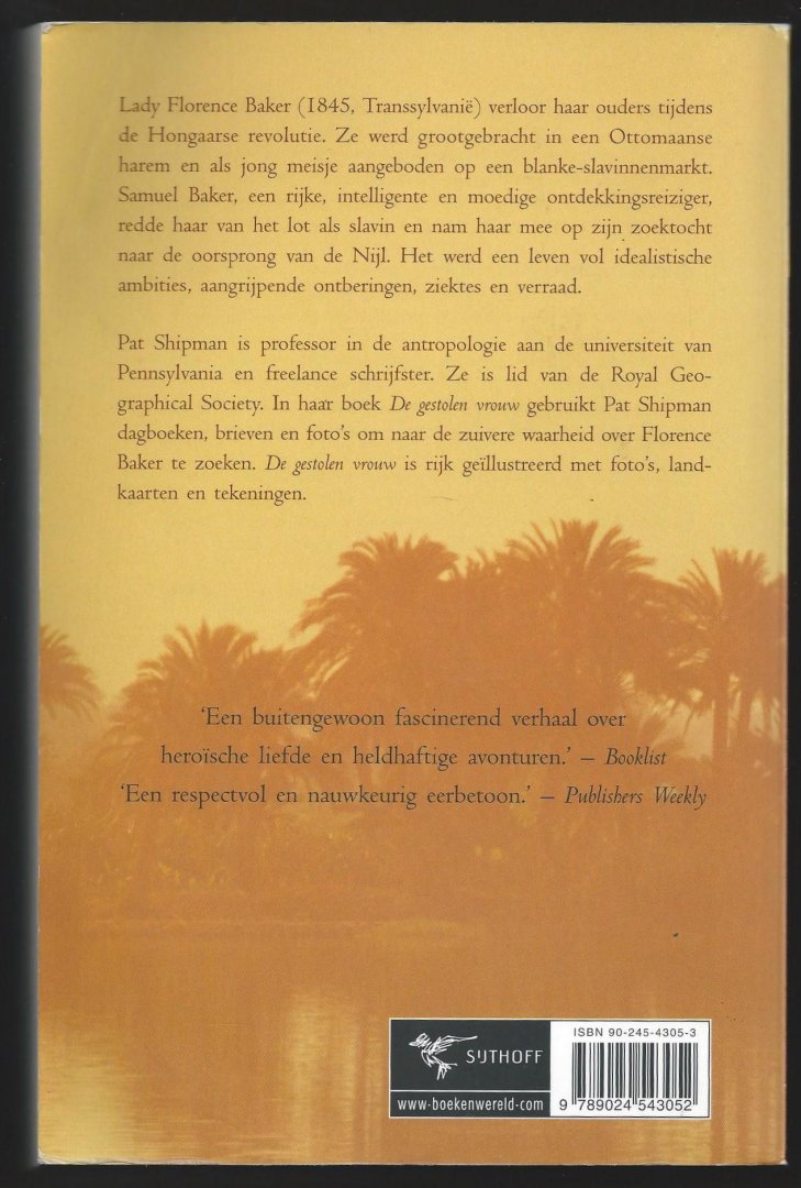 Shipman, P. - De gestolen vrouw / het bijzondere leven van Lady Florence Baker, van haremmeisje tot ontdekkingsreizigster