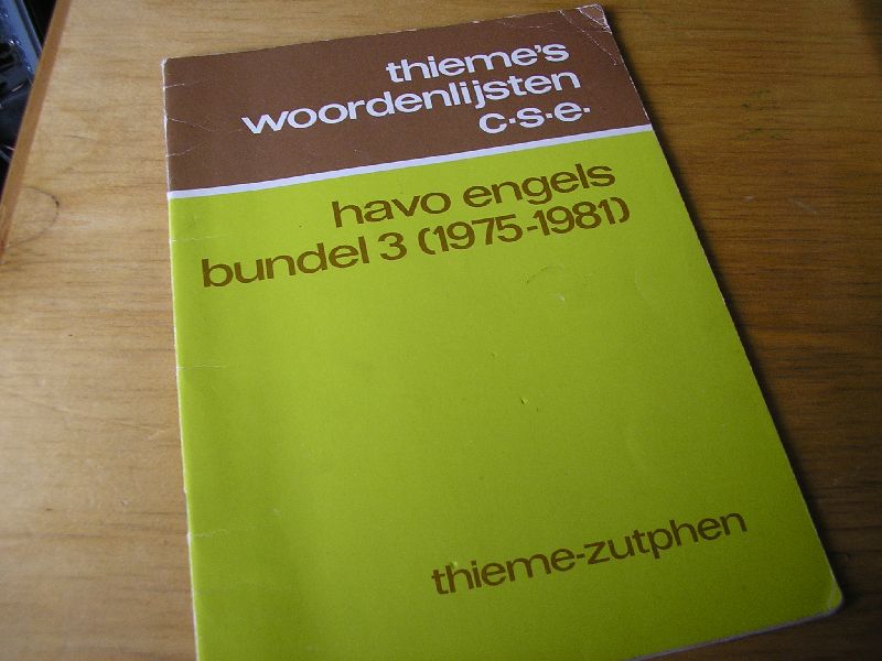Leeuwen van, drs. E.M.B. - Thieme`s woordenlijsten c.s.e. (Havo Engels bundel 3 (1975-1981))