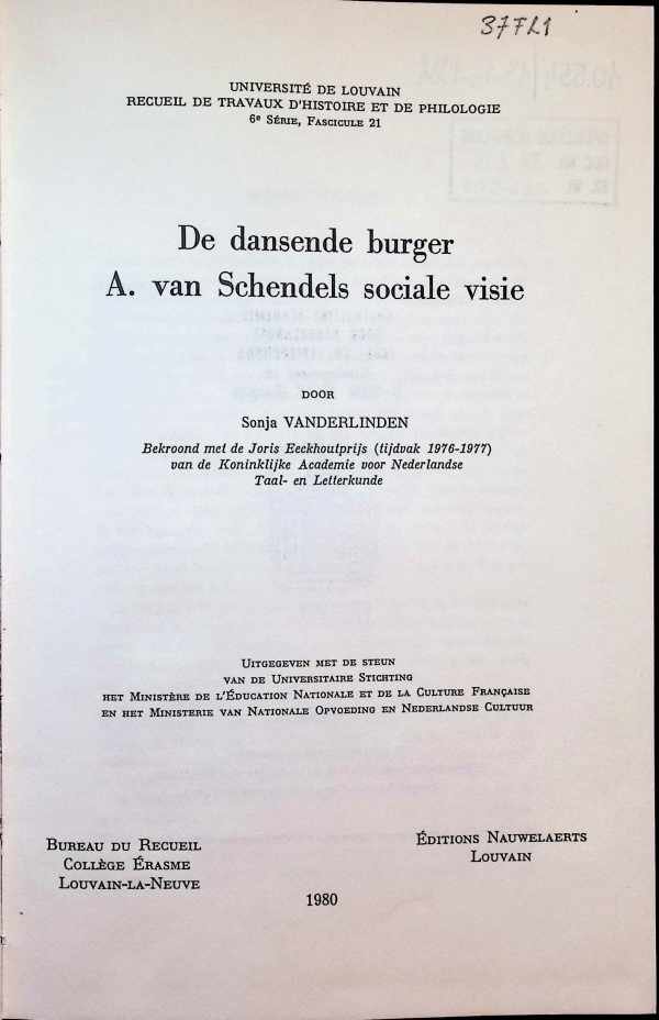 Sonja Vanderlinden - De dansende burger A. van Schendels sociale visie