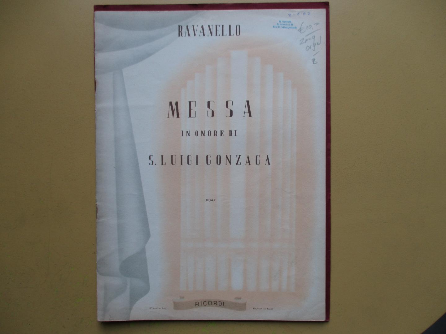 Gonzaga, S. Luigi / opus 75. / a due voci pari con accompagnamento d'organo o d'armonio - Messa Breve e Facile (XIII. a)