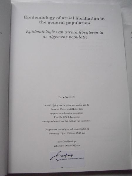Heeringa, J. - Epidemiology of Atrial Fibrillation in the General Population