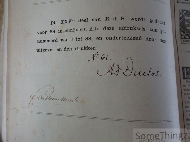 Guide Gezelle, et al. - Rond den heerd : een leer- en leesblad voor alle lieden. [Complete reeks in 25 delen inclusief het laatste op 88 exemplaren verschenen deel uit 1902! Met bijgevoegd: Deel III uit de reeks 'Nederlandse Volkskundige Bibliografie', getiteld 'Rond...