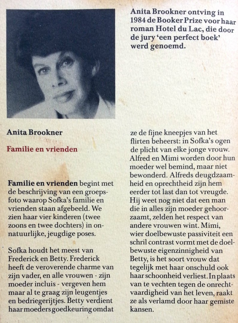 Brookner, Anita - Familie en vrienden