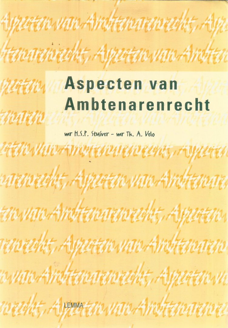 Stuiver / Velo - Aspecten van ambtenarenrecht
