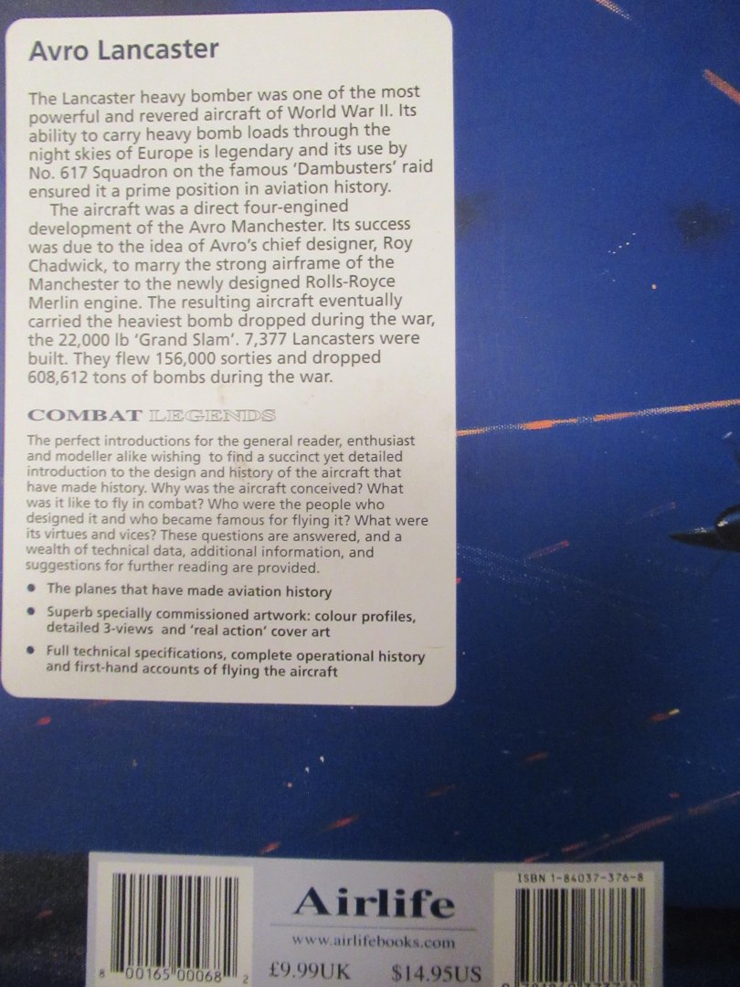 Holmes, Harry - Combat Legend Avro Lancaster