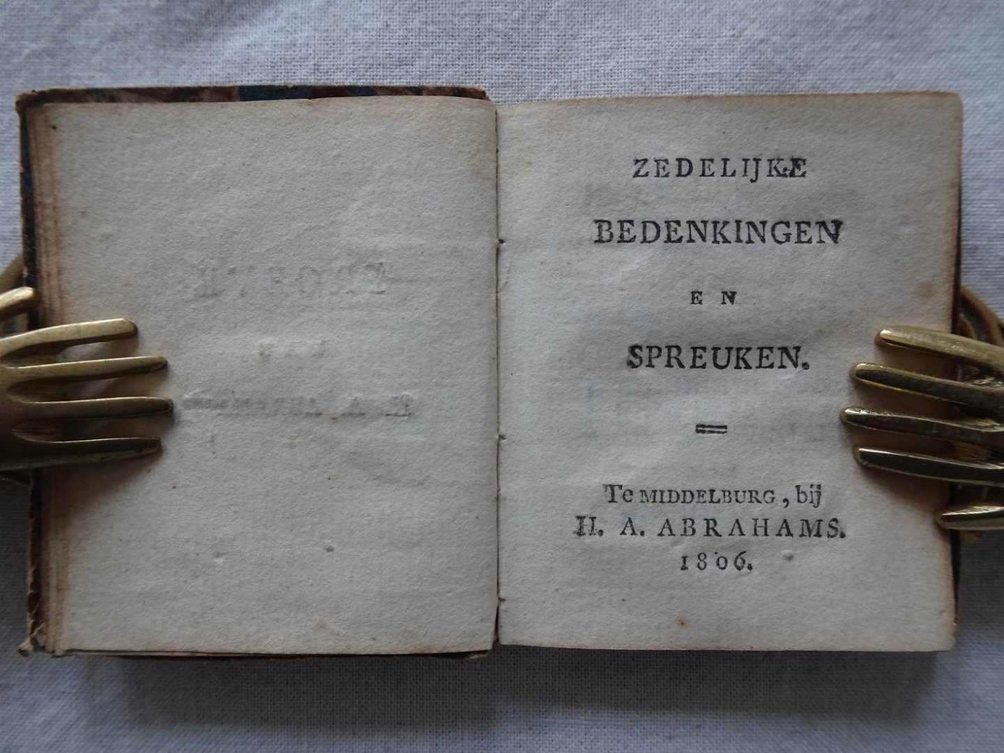 Abrahams, H.A.. - Proeve van H.A. Abrahams. Zedelijke bedenkingen en spreuken.