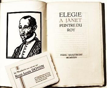 (NYPELS). RONSARD, Pierre de - Elegie a Janet Peintre du Roy. (Met een portret van de dichter door W.J. Rozendaal).