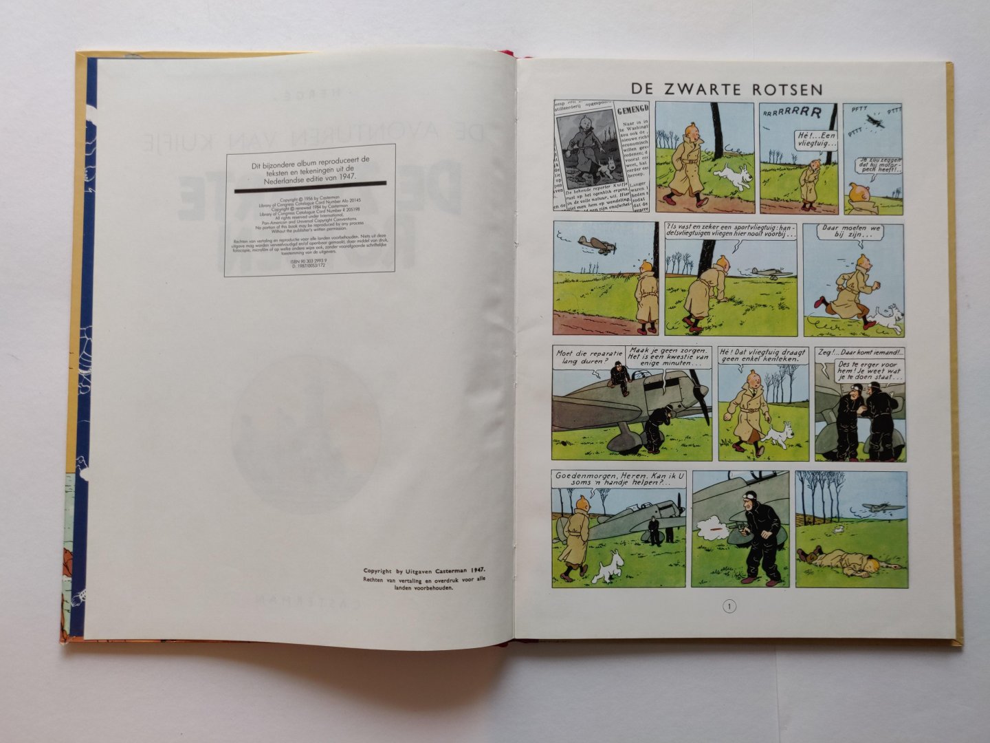 Hergé - Kuifje de Zwarte rotsen facsimile uitgave 1987