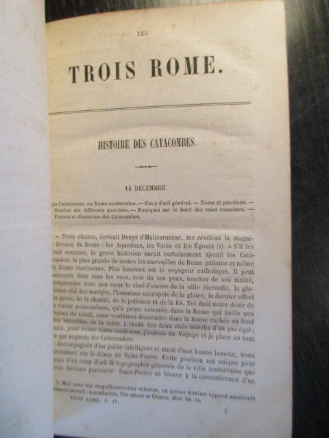 Par l'Abbé J. Gaume - Les Trois Rome, Tôme Quatrième. Histoire des Catacombes. Journal d'un Voyage en Italie accompagné d'un plan de rome ancienne et moderne, d'un plan de rome souterraine ou des catacombes