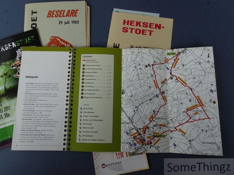 Anon. - Jozef Maes / Sonja Hauspie et al. - Documentatie betreffende de Heksenstoet te Beselare. (Programmaboekje 25 juli 1965 met bijgevoegd enkele pagina's tekst van Jozef Maes, krantenknipsels en flyers / Programmaboekje 31 juli 1966 met 2 flyers / boekje 42ste Heksenstoet. Beselare ...