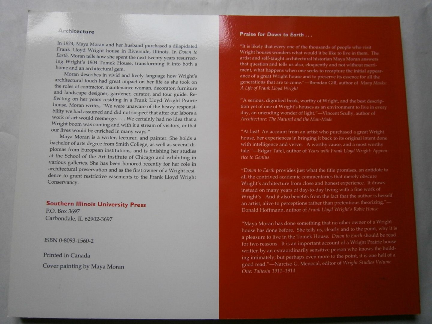 Moran, Maya - Down to earth, an insider's view of Frank Lloyd Wright's Tomek House