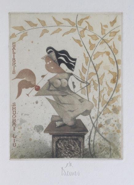 Werner, Josef. - Exlibris voor Shuohai Liu.