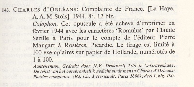 Orléans, Charles D - Complainte de France
