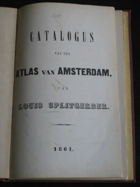  - Catalogus van den Atlas van Amsterdam van Louis Splitberger