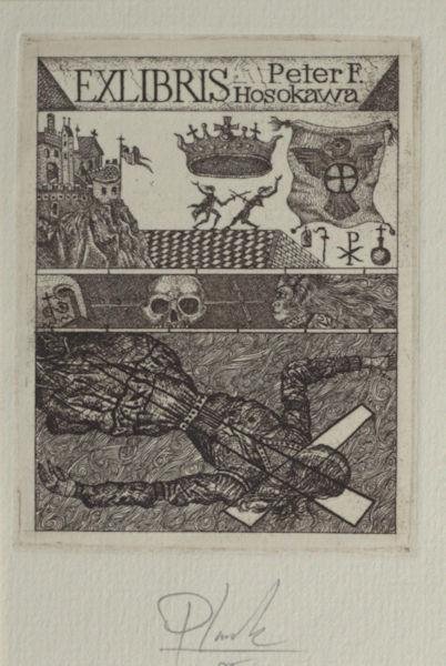 Plank, Heinz. - Exlibris voor Peter F. Hosokawa.