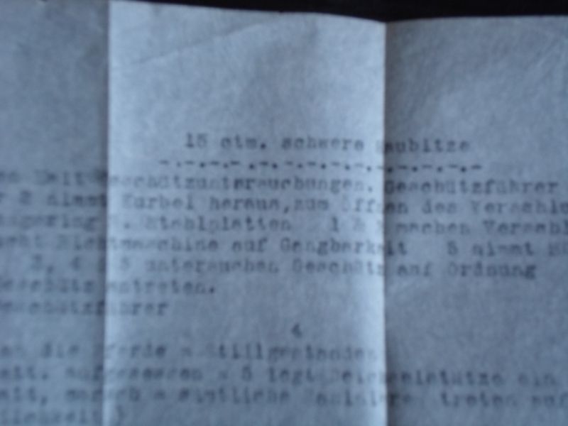  - Duitstalige instructie '15 ctm schwere Haubitze', Artlllerie