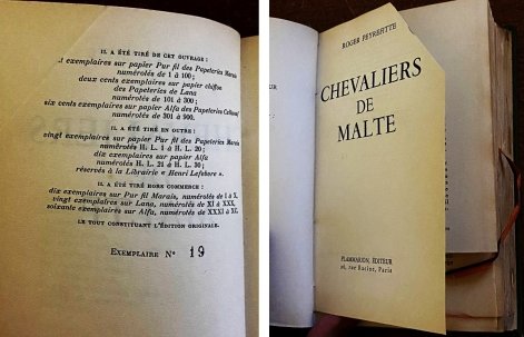 PEYREFITTE, Roger - Chevaliers de Malte. (1/100 à toutes marges).