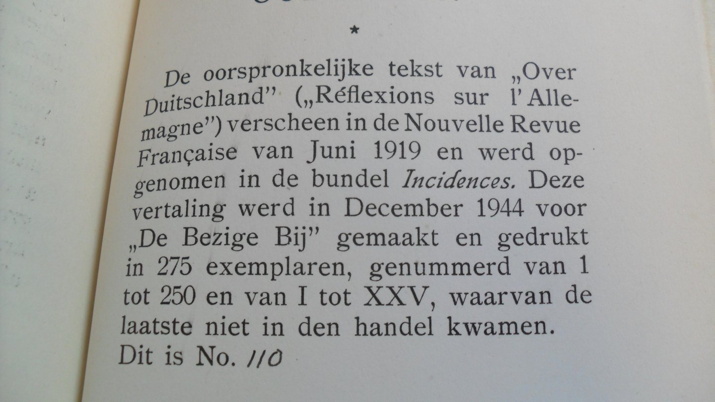 Gide Andre - OVER DUITSCHLAND