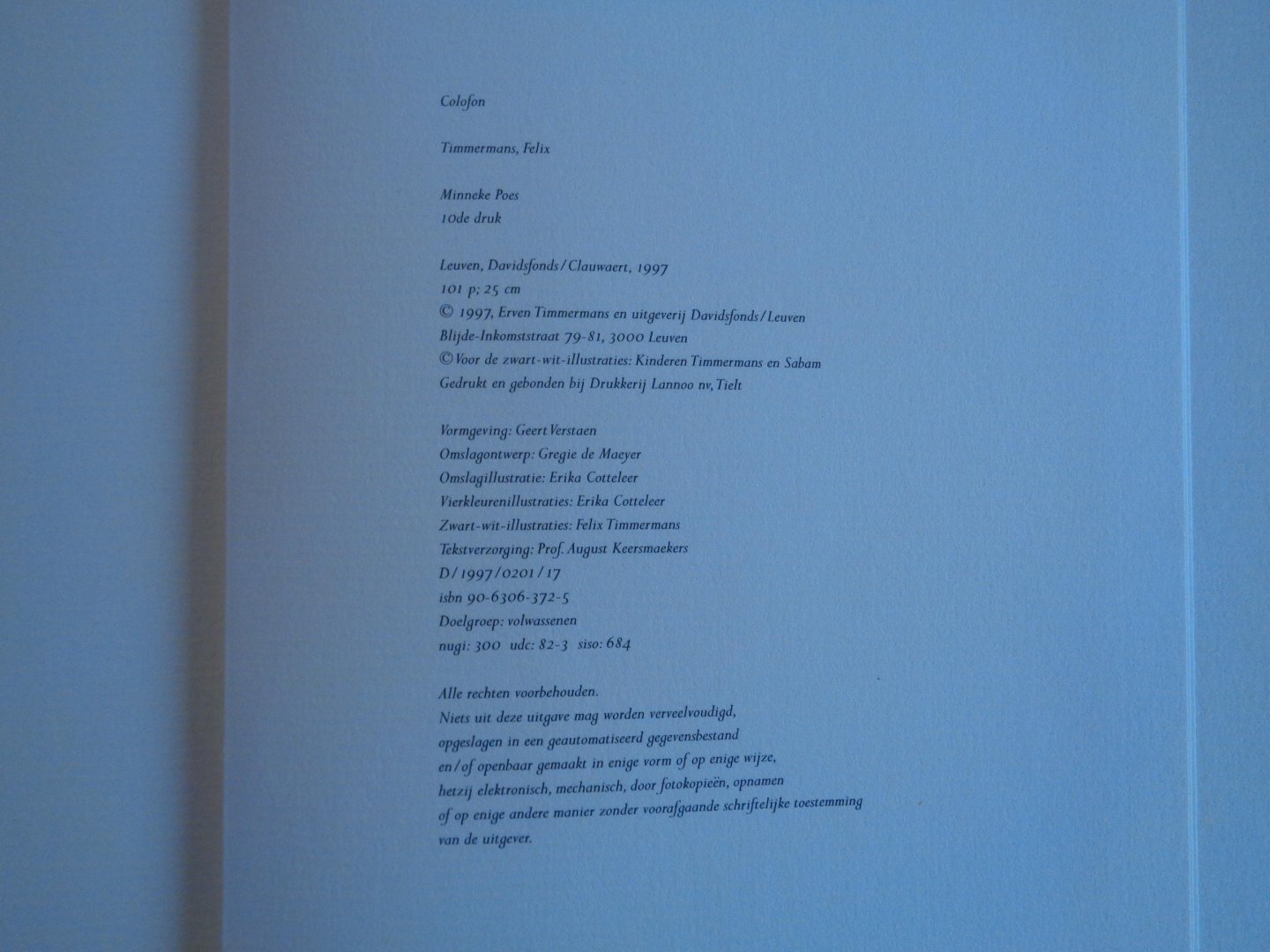 felix timmermans - minneke poes