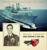 Newport News - Brochure Naming Ceremony USNS Gordon (T-AKR 296)