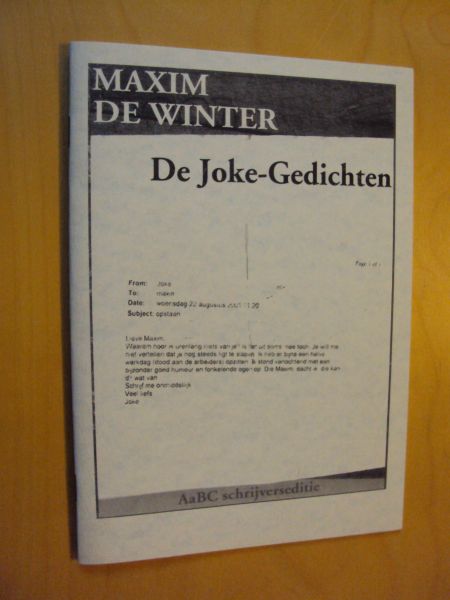 Winter, Maxim de - De Joke-Gedichten
