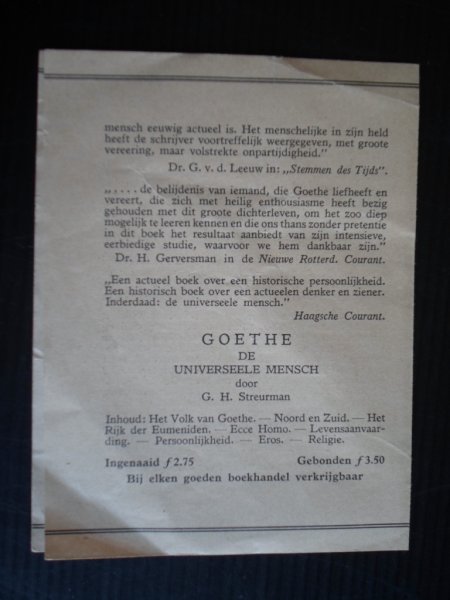 Boekfolder - Goethe